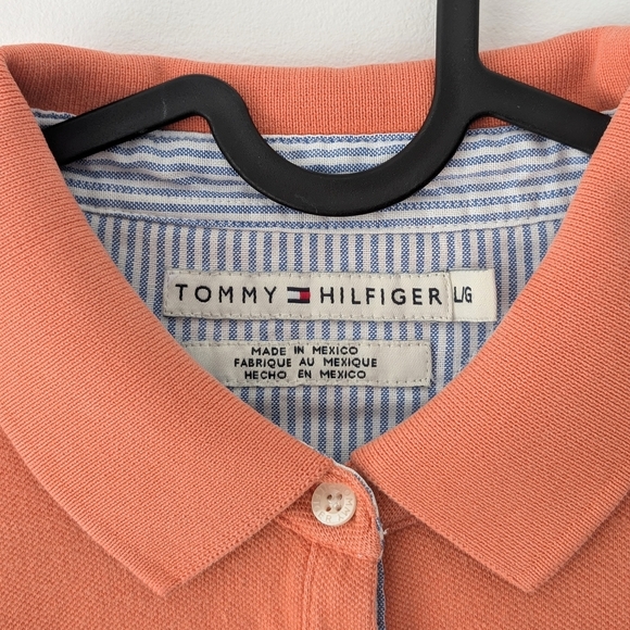 Tommy Hilfiger Women's Orange Fitted Polo Short Sleeve Top ~ Size Large - Picture 5 of 8